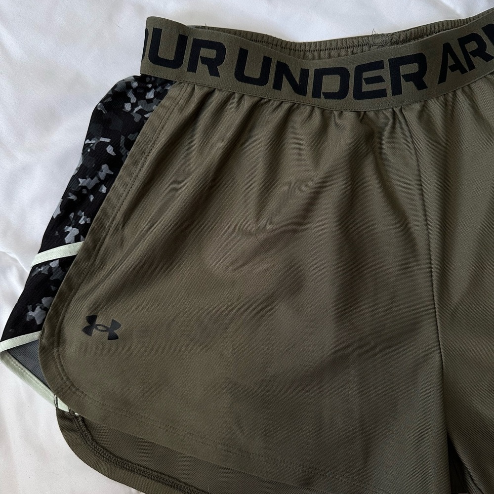 LG Women's Olive Green Athletic Shorts - Picture 2 of 4